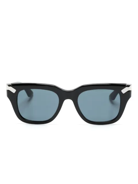 Alexander McQueen Eyewear logo-engraved square-frame sunglasses Black AM0439S