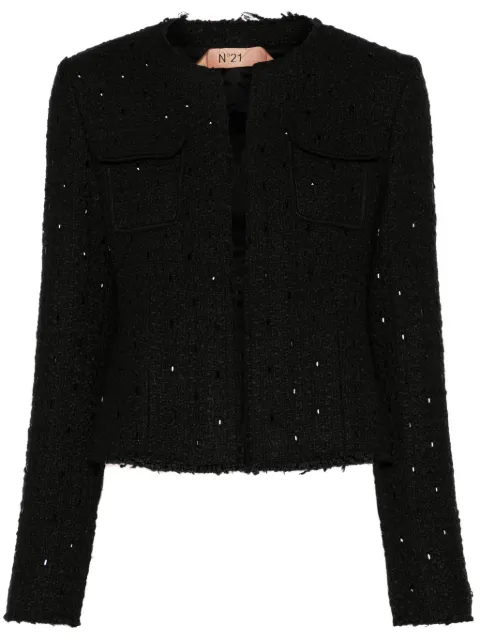 Nº21 crystal-embellished jacket Black 24IN2M0L0113071