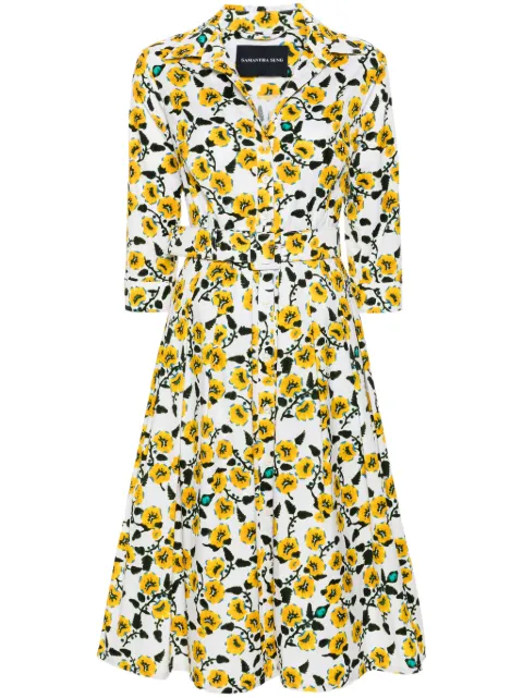 Samantha Sung Audrey midi shirt dress White AUDREYDRESS