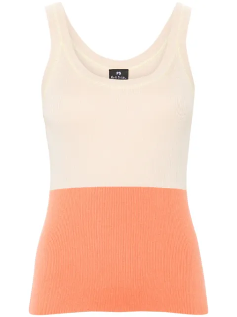 PS Paul Smith colourblock ribbed tank top Neutrals W2R732NM31173