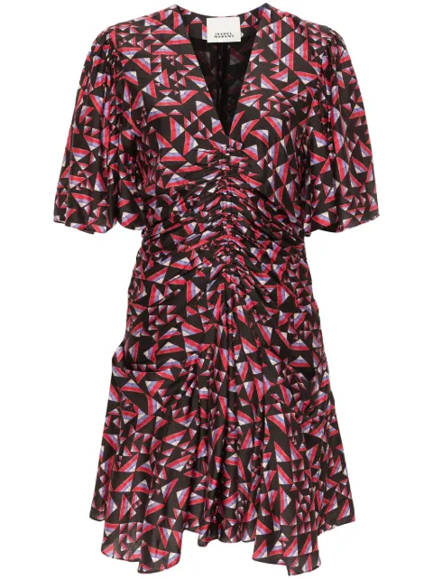 ISABEL MARANT Lienne ruched mini dress Black RO0496FAB2J17I