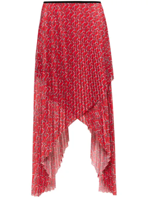 Burberry Pleated B Jersey Skirt Red 8088147