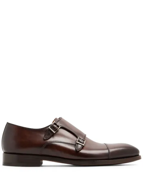 Magnanni leather monk shoes Brown 19083