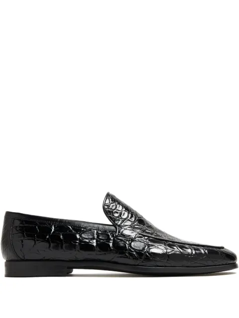 Magnanni crocodile-embossed loafers Black 23260