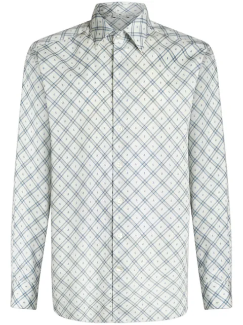ETRO micro-paisley check shirt White MRIB000199SA5B1