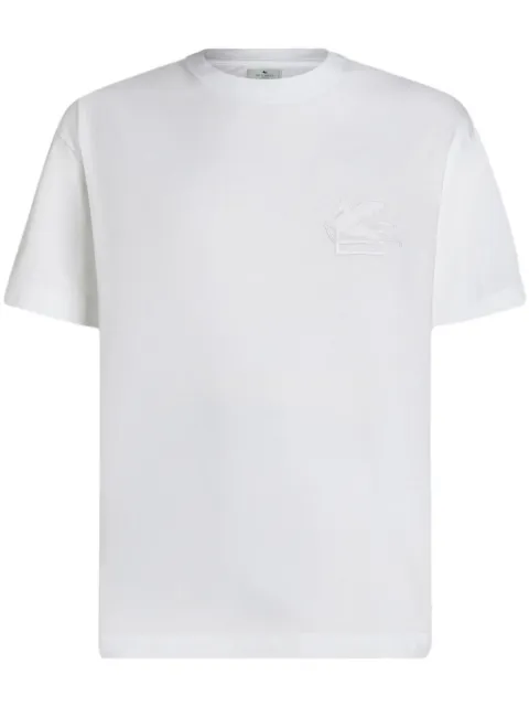 ETRO logo-embroidered cotton T-shirt White MRMA0007AR233
