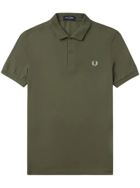 Fred Perry logo-embroidered cotton polo shirt Green M6000
