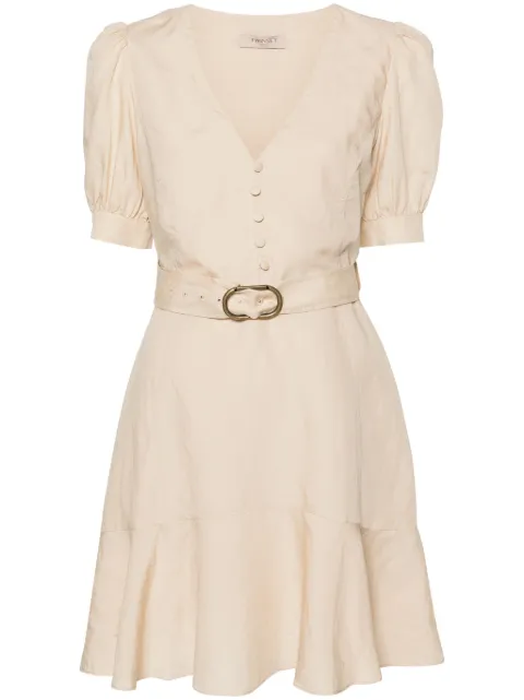 TWINSET puff-sleeves flared midi dress Neutrals 241TP2521