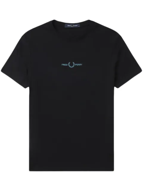 Fred Perry logo-embroidered cotton T-shirt Black M4580
