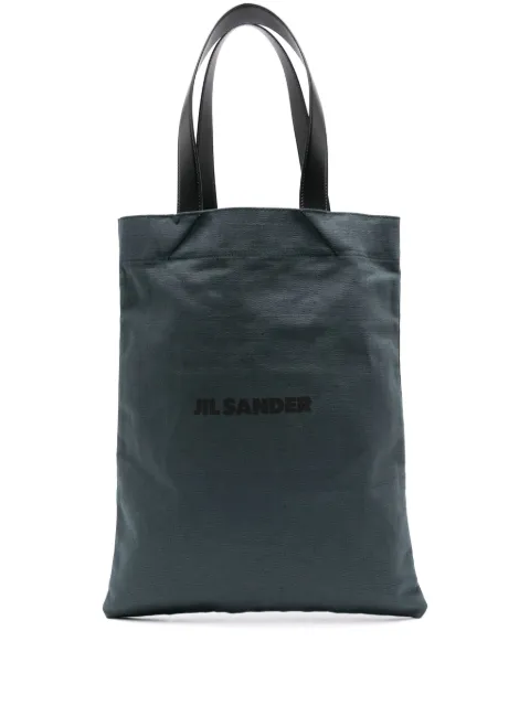 Jil Sander logo-print canvas tote bag Green J07WC0023P4917