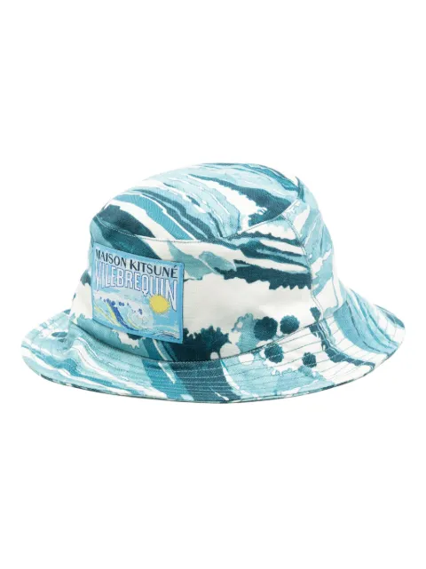 Maison Kitsuné x Vilebrequin tie-dye bucket hat Blue BOHZAU21O433