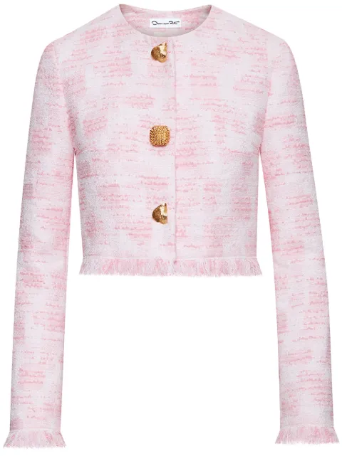 Oscar de la Renta textured tweed jacket Pink 24PN5152TCBWPK