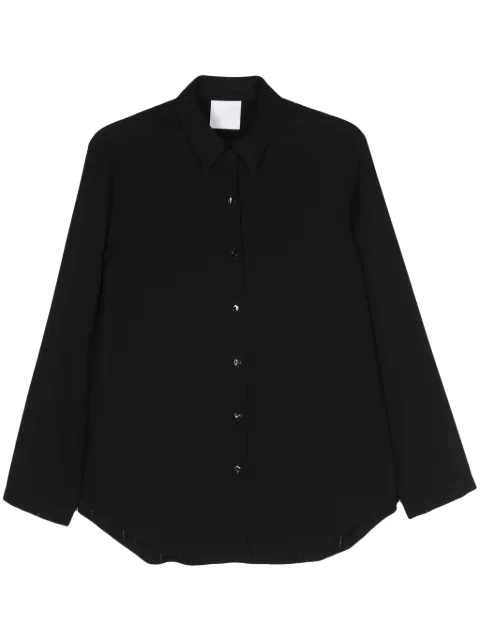 Paris Georgia drop-stitch-detail crepe shirt Black PG685