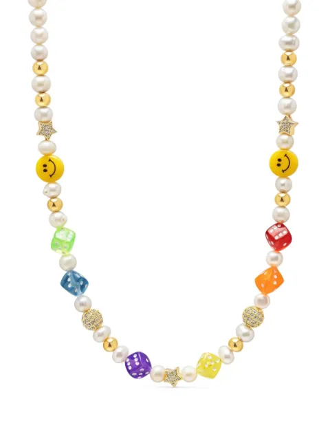 Nialaya Jewelry freshwater-pearl beaded necklace Gold MNEC356