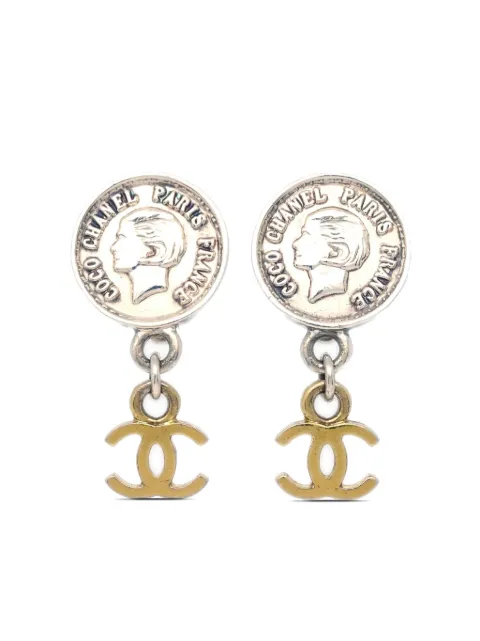 CHANEL Pre-Owned 1997 CC Mademoiselle clip-on earrings Silver ER97P