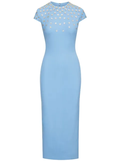 Oscar de la Renta crystal-embellished midi dress Blue 24PE633DSWPSB
