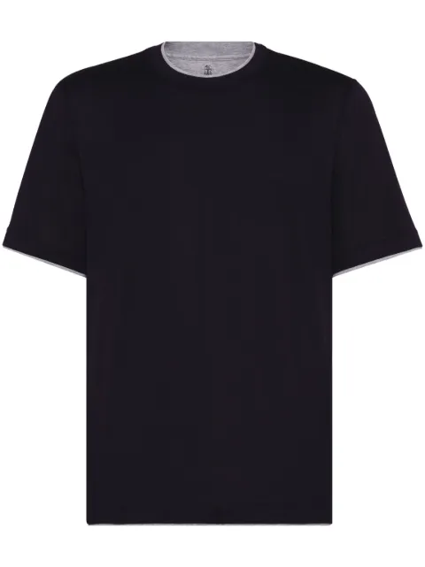 Brunello Cucinelli layered-detail T-shirt Black MH8367427CD361