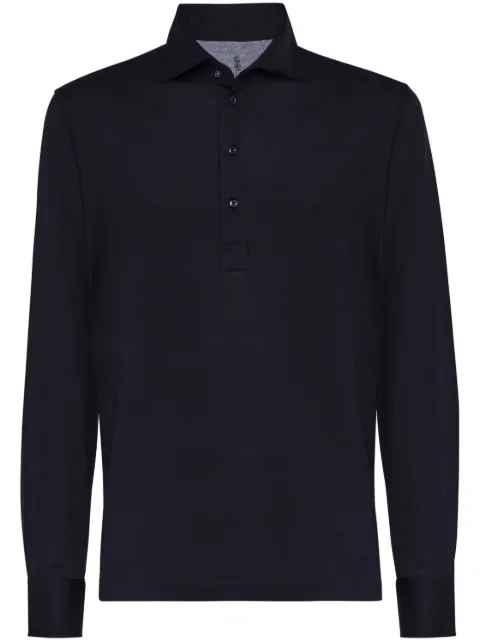 Brunello Cucinelli long-sleeve polo shirt Blue MH8363914C4425