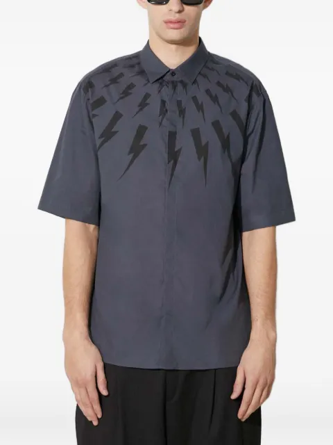 Neil Barrett lightning bolt shirt Blue NBV6CM172A