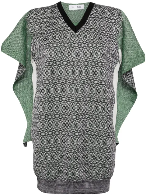 Toga geometric-intarsia vest White TZ241XE975