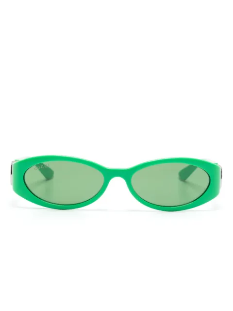 Gucci Eyewear Interlocking G oval-frame sunglasses Green GG1660S005