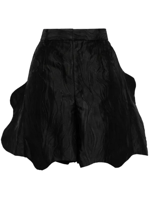 Toga wave-jacquard shorts Black TA241FF028