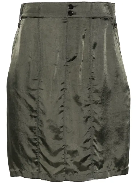 Saint Laurent satin pencil mini skirt Green 773304Y3I83