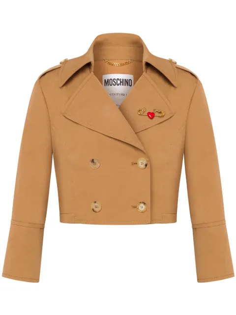 Moschino cropped double-breasted jacket Neutrals A05235521