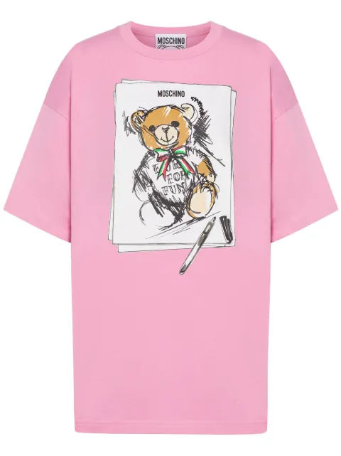 Moschino Teddy Bear cotton T-shirt Pink V07045541