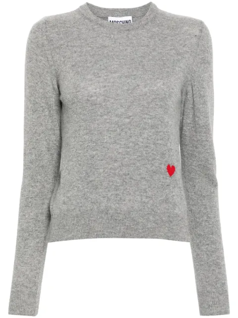 Moschino heart-embroidered sweater Grey A09215509