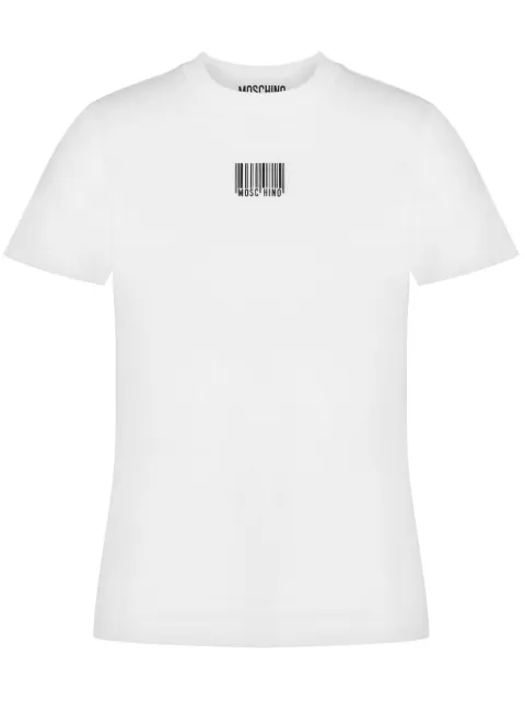 Moschino barcode-print cotton T-shirt White A07025544