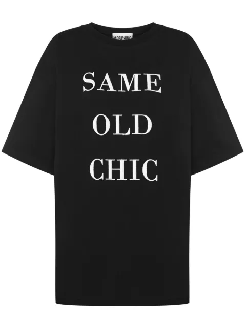 Moschino slogan-print cotton T-shirt Black J07105541