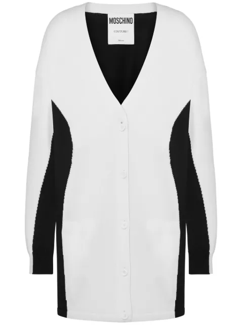 Moschino two-tone V-neck cardigan White A09065502