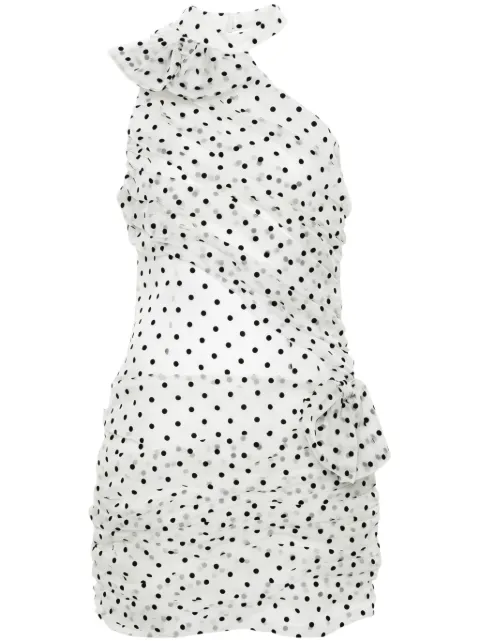 Alessandra Rich polka-dot organza mini dress White FABX3736F4341