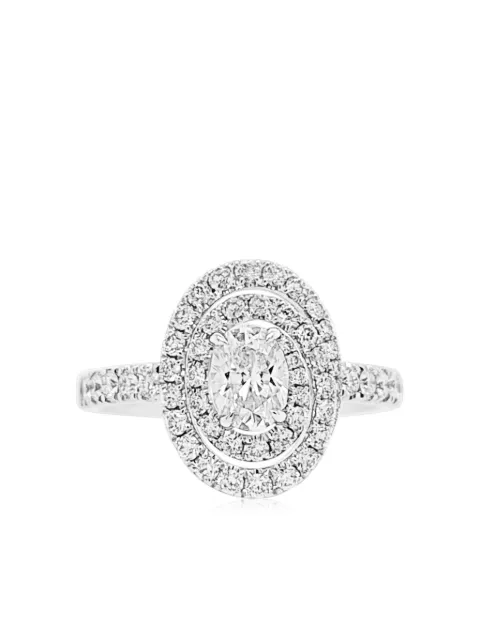 HYT Jewelry platinum diamond half-pavé ring Silver R383HR