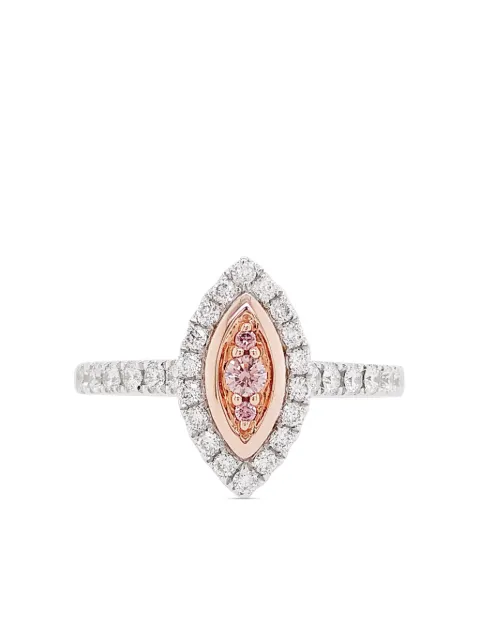 HYT Jewelry rose gold and platinum diamond ring Silver R616HR