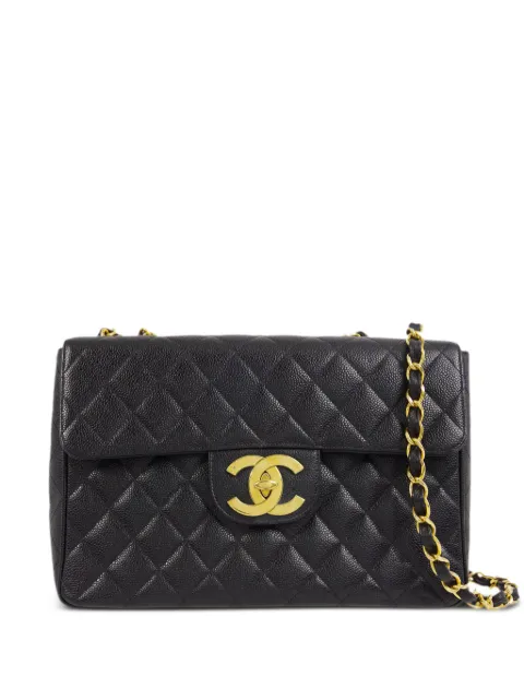 CHANEL Pre-Owned 1995 jumbo Classic Flap shoulder bag Black 3295331