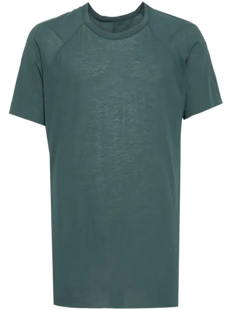 Boris Bidjan Saberi raw-cut hem cotton T-shirt Green TS21F0501TALGA