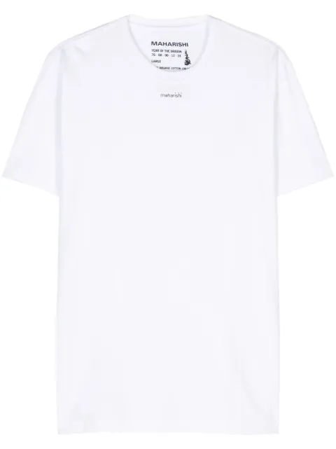 Maharishi logo-print cotton T-shirt White S241307WHI
