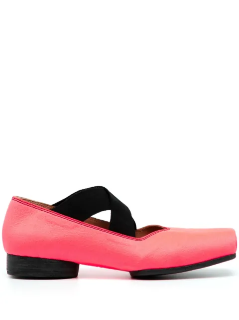 Uma Wang crossover-strap ballerina shoes Pink S4WUS9011