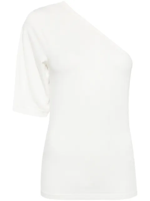 Thom Krom one-shoulder soft-jersey top Neutrals WTS519OFF