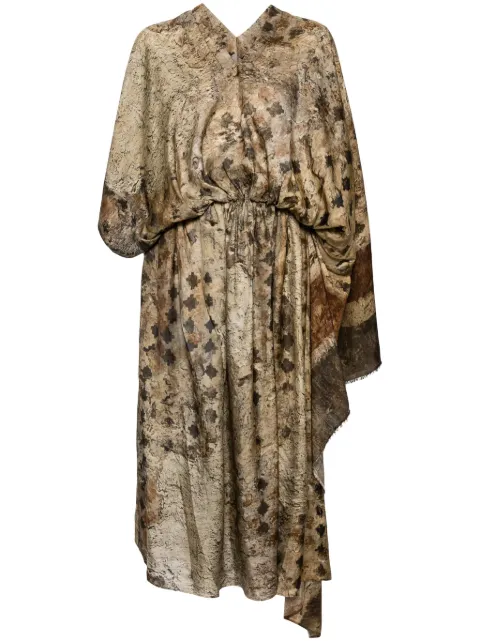 Uma Wang asymmetric maxi dress Brown S4WUW5010