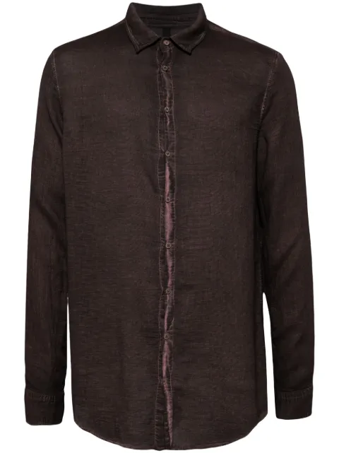 Poème Bohémien classic-collar linen shirt Red SH01T216