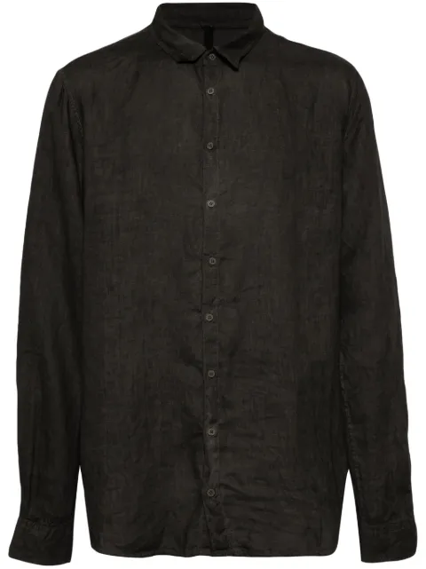 Poème Bohémien classic-collar linen shirt Grey SH01T202GRY