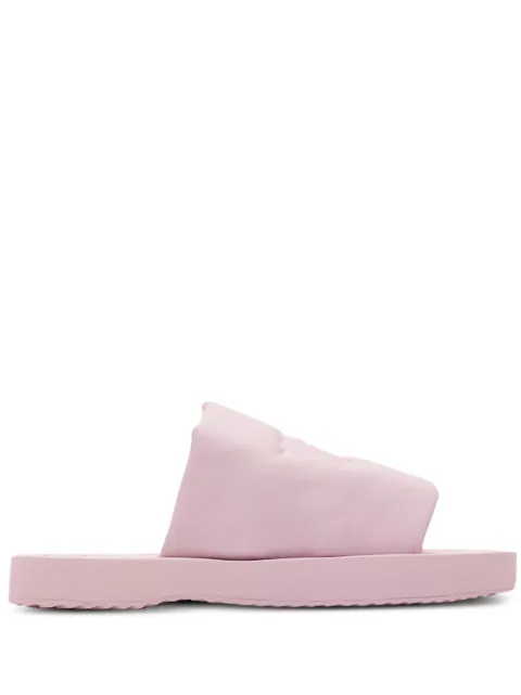 Burberry EKD-debossed leather slides Pink 8081719