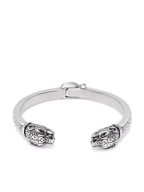 Nialaya Jewelry panther engraved bangle bracelet Silver MBANG045