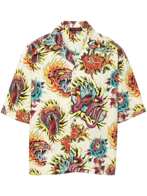 LỰU ĐẠN tattoo-print shirt Yellow MT062WPCP
