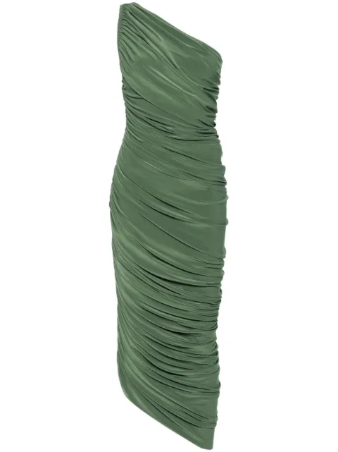 Norma Kamali Diana draped midi dress Green KK4293PL287153