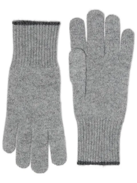 Brunello Cucinelli ribbed-knit cashmere gloves Grey M2293118C073D