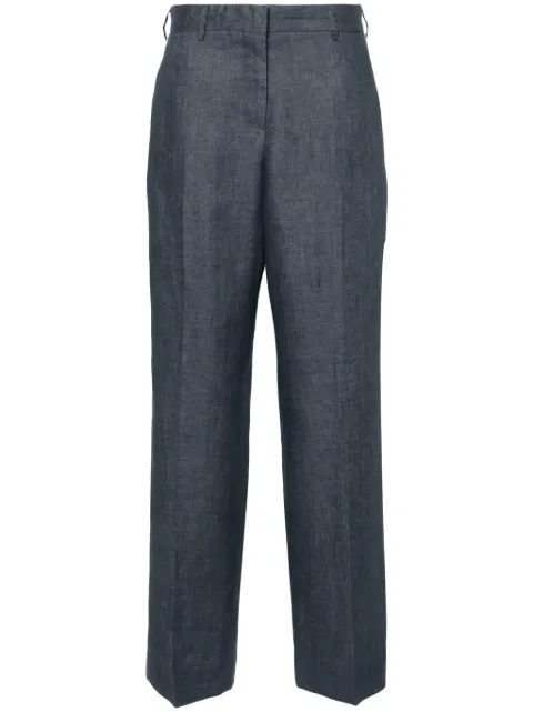 Palm Angels linen side-stripe straight-leg trousers Grey PWCA107S24FAB001